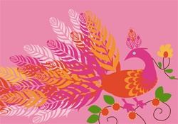 NEV60006 Note Cards - Pink Peacock