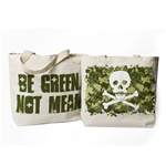 100% Recycled tote Camo Skull, Natural